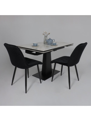 Кухонный стол Lepremo AV 2119 натуральный глянцевый Gold Jade/черный в интерьере