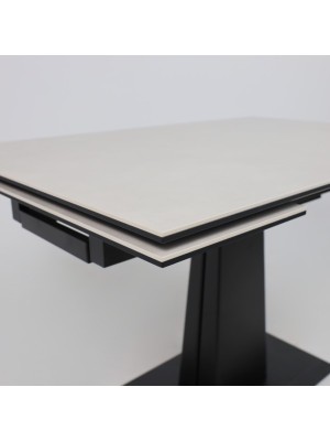 Кухонный стол Lepremo AV 2119 серый матовый Carmen Light Grey/черный сверху