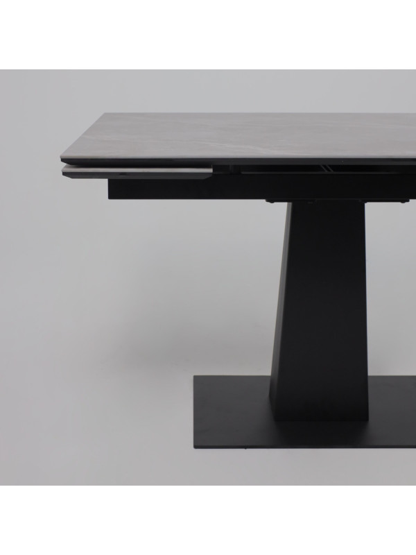 Кухонный стол Lepremo AV 2119 серый матовый Larka Grey/черный спереди