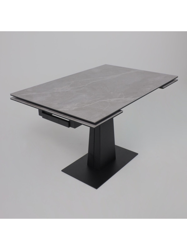 Кухонный стол Lepremo AV 2119 серый матовый Larka Grey/черный сверху