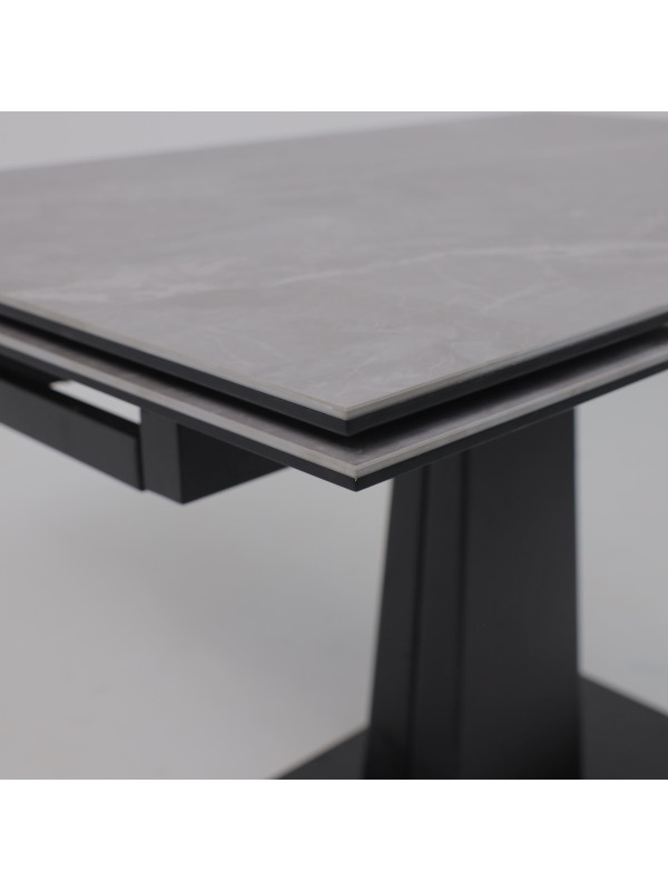 Кухонный стол Lepremo AV 2119 серый матовый Larka Grey/черный вблизи