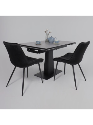 Кухонный стол Lepremo AV 2119 серый матовый Larka Grey/черный в интерьере