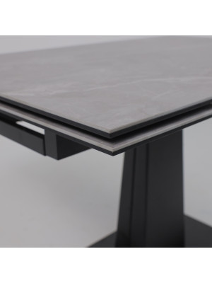 Кухонный стол Lepremo AV 2119 серый матовый Larka Grey/черный вблизи