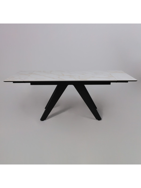 Кухонный стол Lepremo AV 2122 белый глянцевый Carla Larkin/черный раздвижной механизм (2)