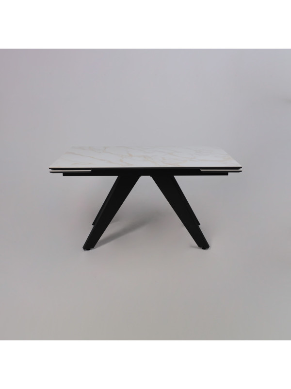 Кухонный стол Lepremo AV 2122 белый глянцевый Carla Larkin/черный раздвижной механизм