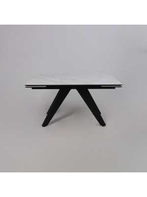 Кухонный стол Lepremo AV 2122 белый глянцевый Carla Larkin/черный раздвижной механизм