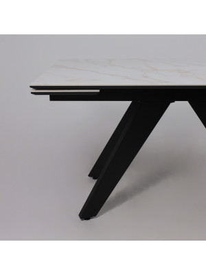 Кухонный стол Lepremo AV 2122 белый глянцевый Carla Larkin/черный спереди