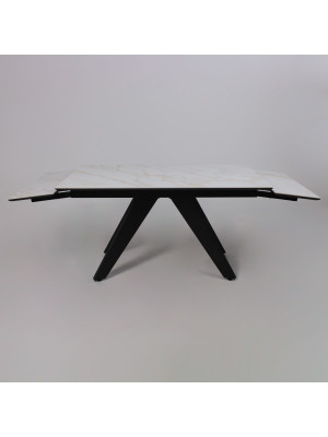 Кухонный стол Lepremo AV 2122 белый глянцевый Carla Larkin/черный раздвижной механизм (1)
