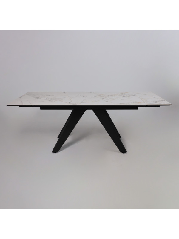 Кухонный стол Lepremo AV 2122 натуральный глянцевый Gold Jade/черный раздвижной механизм (2)