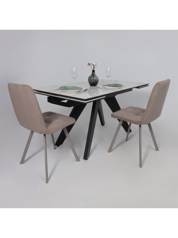 Кухонный стол Lepremo AV 2122 натуральный глянцевый Gold Jade/черный в интерьере