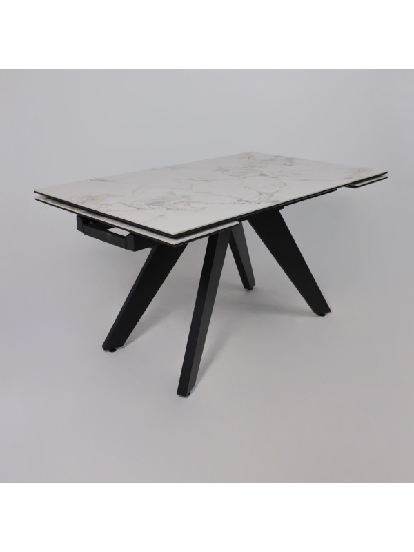 Кухонный стол Lepremo AV 2122 натуральный глянцевый Gold Jade/черный сверху