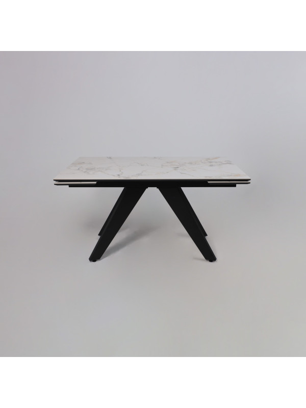 Кухонный стол Lepremo AV 2122 натуральный глянцевый Gold Jade/черный раздвижной механизм