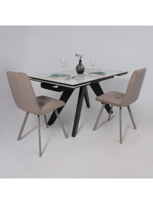 Кухонный стол Lepremo AV 2122 натуральный глянцевый Gold Jade/черный в интерьере