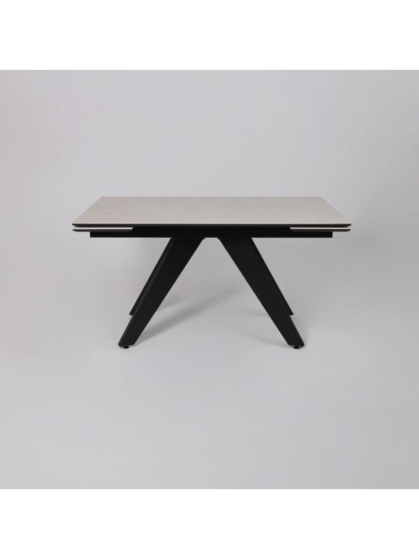 Кухонный стол Lepremo AV 2122 серый матовый Carmen Light Grey/черный раздвижной механизм