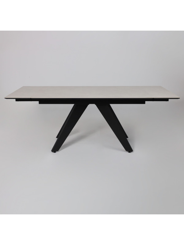 Кухонный стол Lepremo AV 2122 серый матовый Carmen Light Grey/черный раздвижной механизм (2)