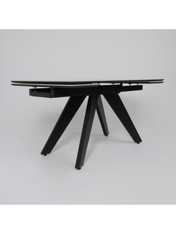 Кухонный стол Lepremo AV 2122 серый матовый Carmen Light Grey/черный под углом