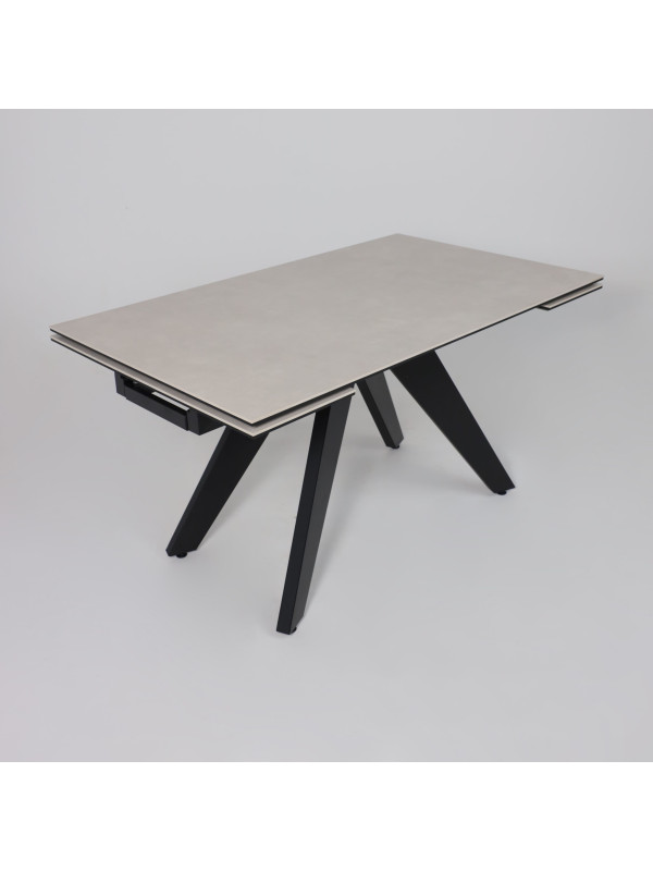Кухонный стол Lepremo AV 2122 серый матовый Carmen Light Grey/черный сверху