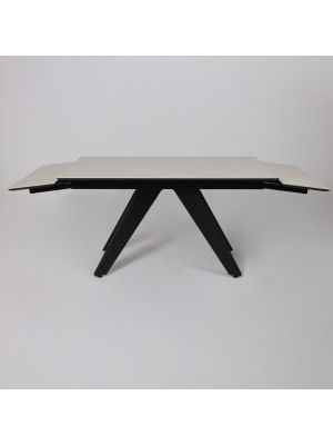 Кухонный стол Lepremo AV 2122 серый матовый Carmen Light Grey/черный раздвижной механизм (1)