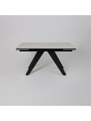 Кухонный стол Lepremo AV 2122 серый матовый Carmen Light Grey/черный раздвижной механизм