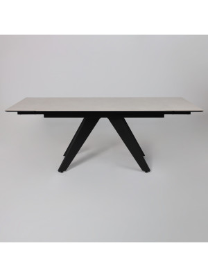 Кухонный стол Lepremo AV 2122 серый матовый Carmen Light Grey/черный раздвижной механизм (2)