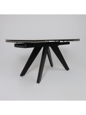 Кухонный стол Lepremo AV 2122 серый матовый Carmen Light Grey/черный под углом