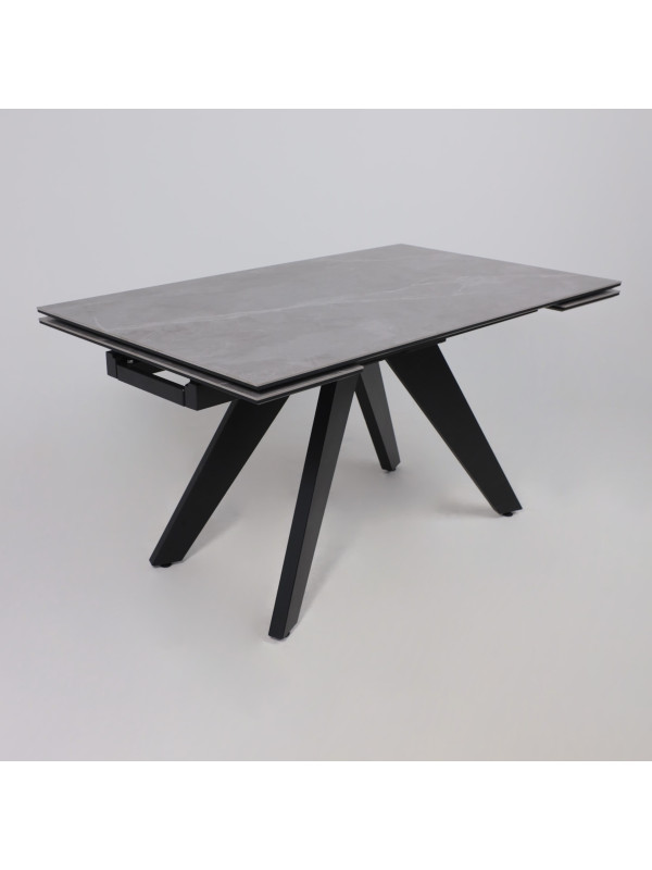 Кухонный стол Lepremo AV 2122 серый матовый Larka Grey/черный сверха