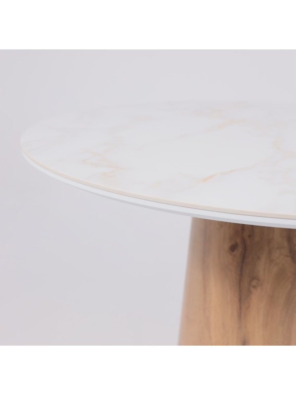 Кухонный стол Lepremo AV 2317 белый глянцевый Carla Larkin/дуб вотан вблизи