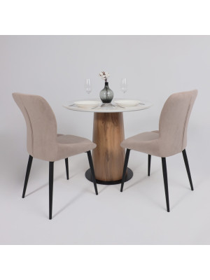 Кухонный стол Lepremo AV 2317 белый глянцевый Carla Larkin/дуб вотан в интерьере