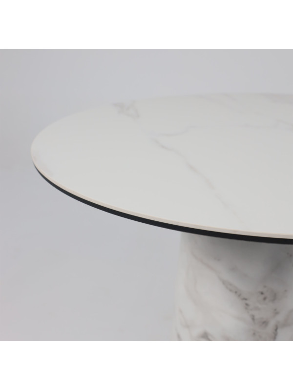 Кухонный стол Lepremo AV 2317 белый матовый Snow White/Виктори натуральный вблизи