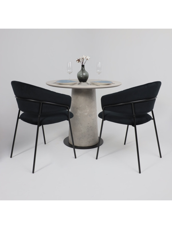 Кухонный стол Lepremo AV 2317 серый матовый Carmen Light Grey/бетао в интерьере