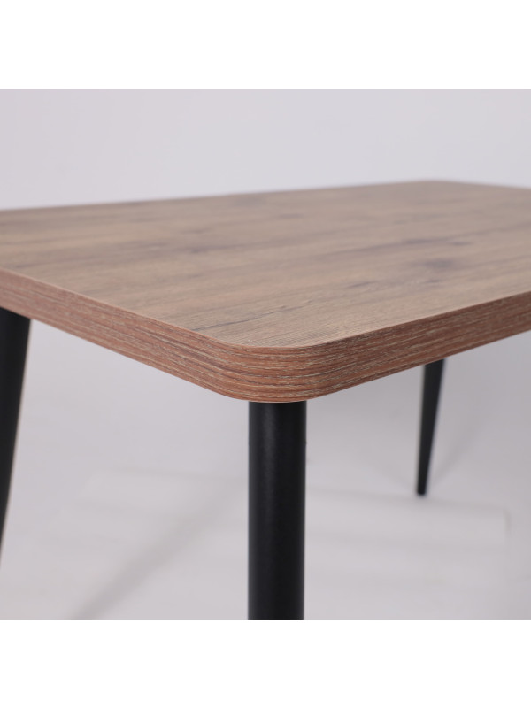 Кухонный стол MamaDoma Borg Radial-120 дуб Веллингтон/чёрный вблизи