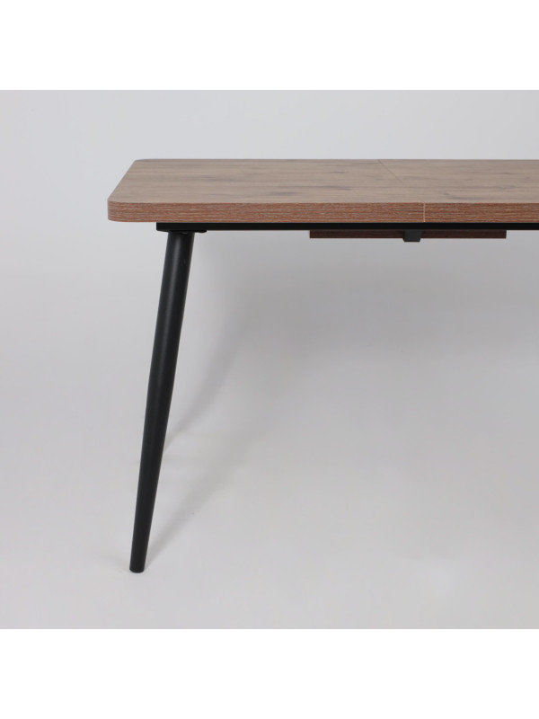 Кухонный стол MamaDoma Borg Radial-120 дуб Веллингтон/чёрный спереди