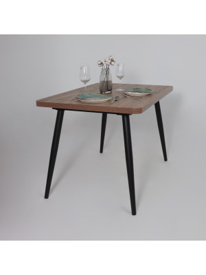 Кухонный стол MamaDoma Borg Radial-120 дуб Веллингтон/чёрный в интерьере