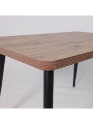 Кухонный стол MamaDoma Borg Radial-120 дуб Веллингтон/чёрный вблизи