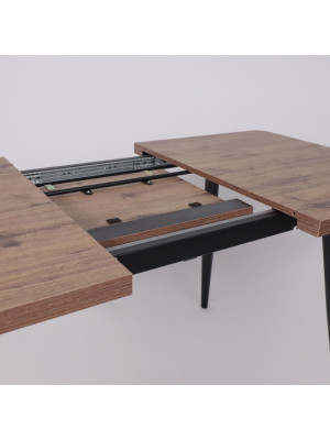 Кухонный стол MamaDoma Borg Radial-120 дуб Веллингтон/чёрный раздвижной механизм