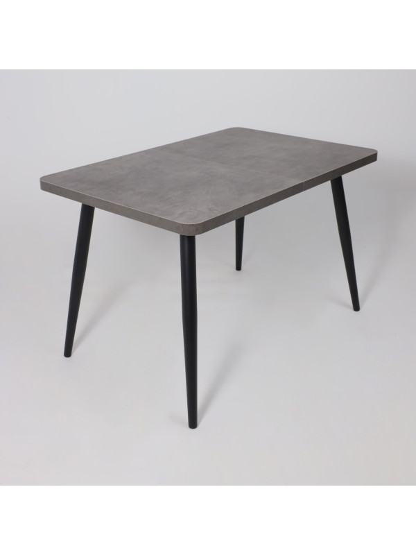 Кухонный стол MamaDoma Borg Radial-120 дымчатая керамика/чёрный под углом