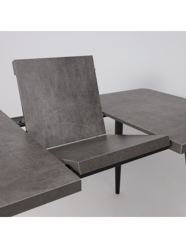 Кухонный стол MamaDoma Borg Radial-120 дымчатая керамика/чёрный раздвижной механизм (1)