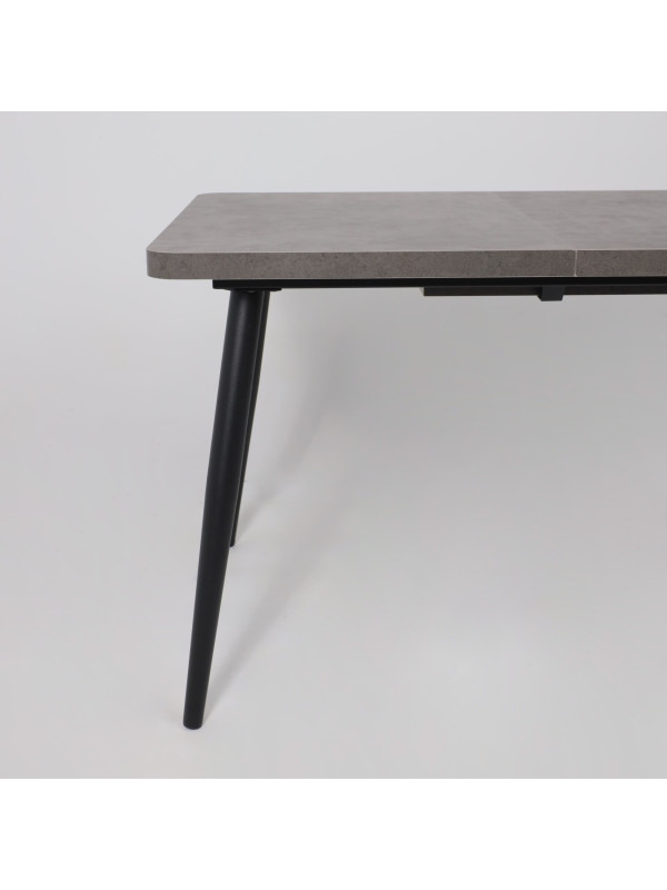 Кухонный стол MamaDoma Borg Radial-120 дымчатая керамика/чёрный спереди