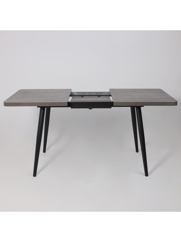 Кухонный стол MamaDoma Borg Radial-120 дымчатая керамика/чёрный раздвижной механизм (3)