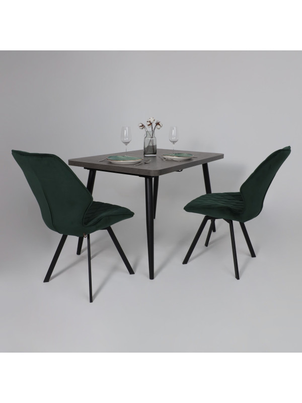 Кухонный стол MamaDoma Borg Radial-120 дымчатая керамика/чёрный в интерьере