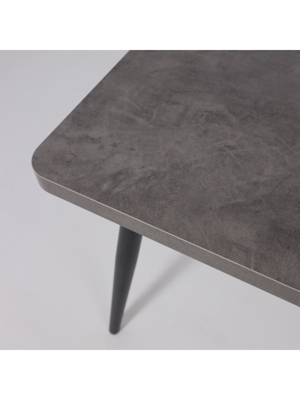 Кухонный стол MamaDoma Borg Radial-120 дымчатая керамика/чёрный сверху