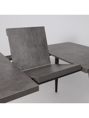 Кухонный стол MamaDoma Borg Radial-120 дымчатая керамика/чёрный раздвижной механизм (1)