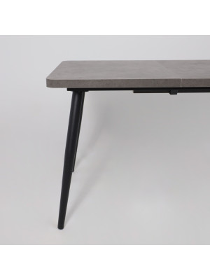 Кухонный стол MamaDoma Borg Radial-120 дымчатая керамика/чёрный спереди