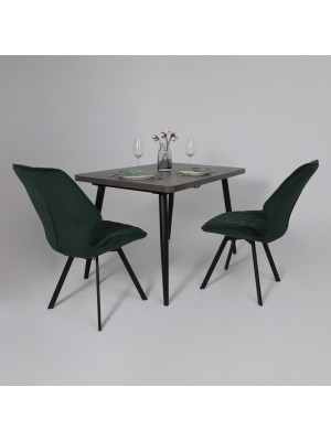 Кухонный стол MamaDoma Borg Radial-120 дымчатая керамика/чёрный в интерьере