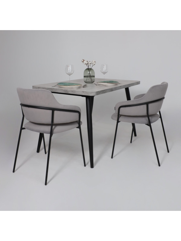 Кухонный стол MamaDoma Borg Radial-120 серый сланец/чёрный в интерьере