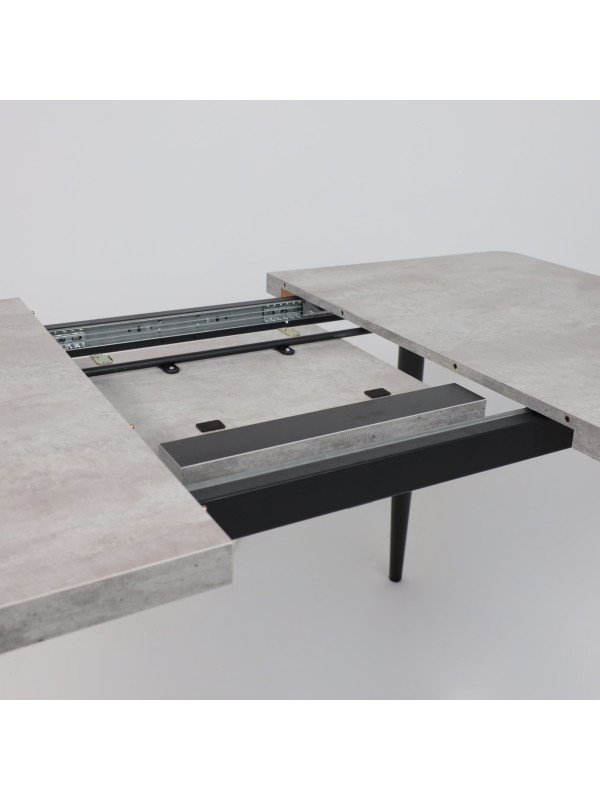 Кухонный стол MamaDoma Borg Radial-120 серый сланец/чёрный раздвижной механизм