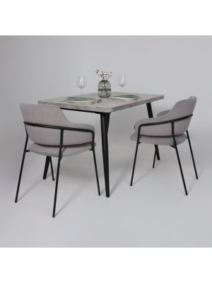 Кухонный стол MamaDoma Borg Radial-120 серый сланец/чёрный в интерьере