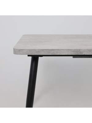 Кухонный стол MamaDoma Borg Radial-120 серый сланец/чёрный сбоку