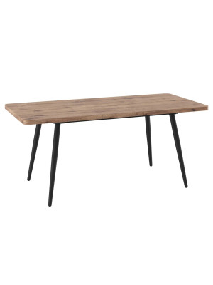 Кухонный стол MamaDoma Borg Radial-140 дуб Веллингтон/чёрный в раздвижном виде