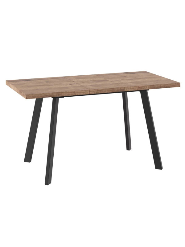 Кухонный стол MamaDoma Borg-110 дуб Веллингтон/чёрный в раздвижном виде